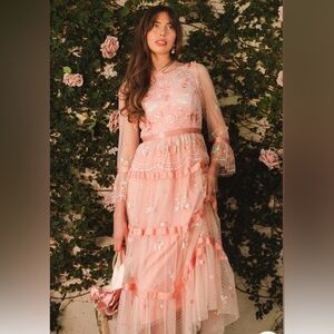 Ivy City Co Once Upon A Spring Pink
Embroidered Dress Size S